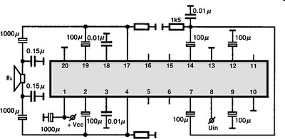 LA4505 BTL circuito eletronico
